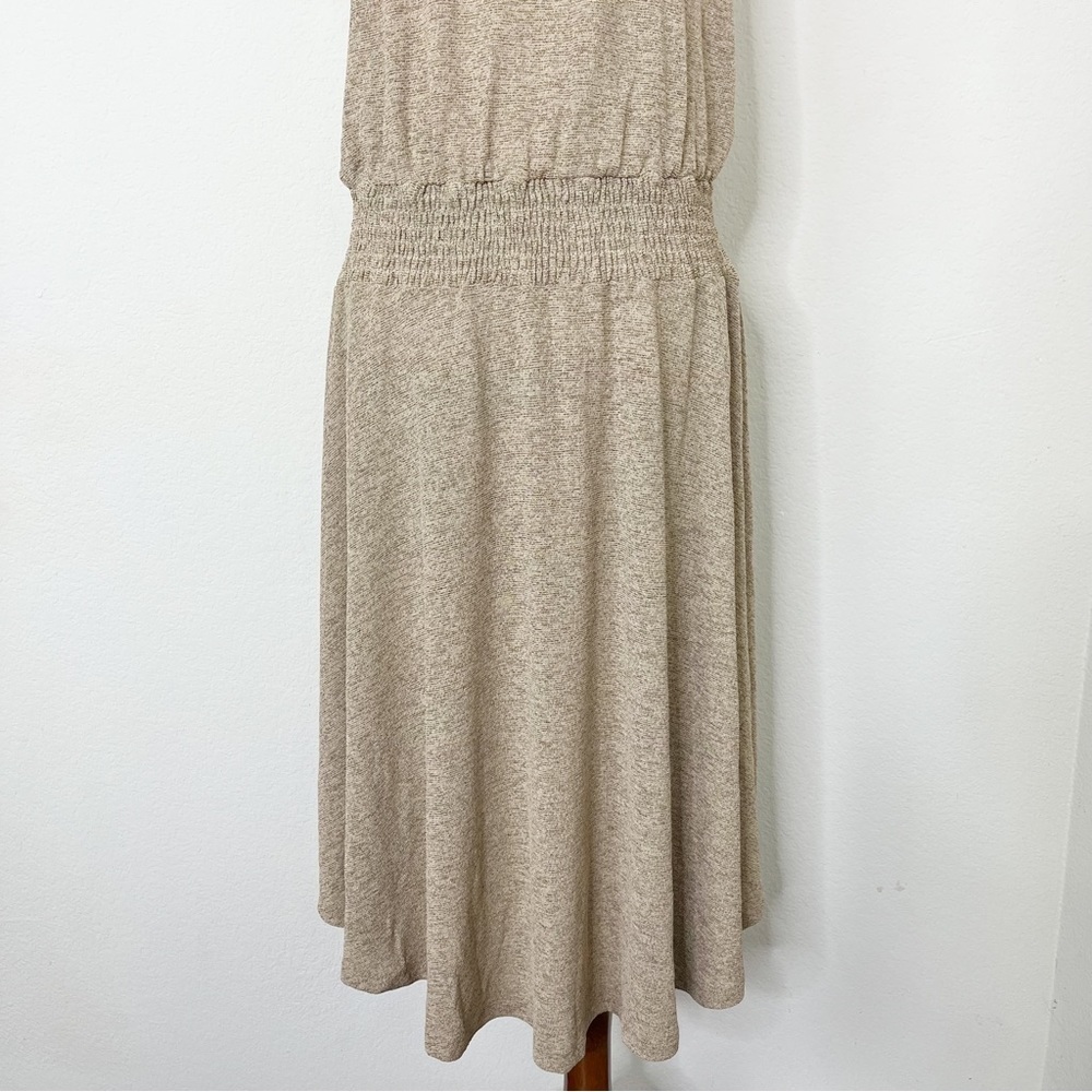 Soft Surroundings Kerry Knit Sleeveless Cowl Neck Tan Dress - Picture 5 of 13
